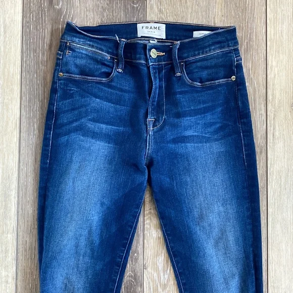 Frame denim high rise blue skinny jeans - Picture 2 of 5